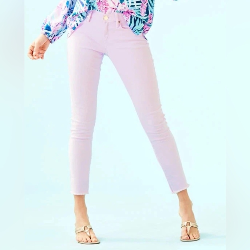 Lilly Pulitzer South Ocean- Sweet Violet Skinny Jeans Lavender Size 6
